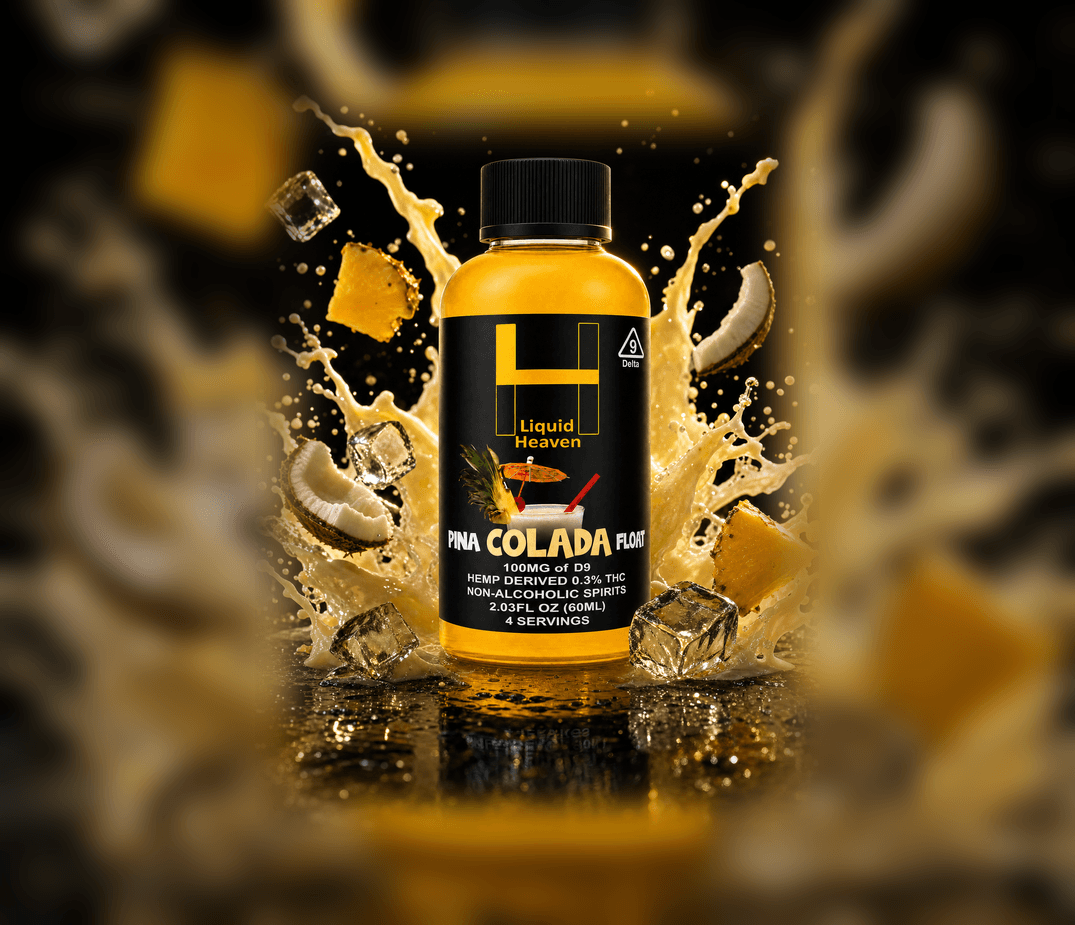 PINA COLADA — Liquid Heaven Delta 9 float 60ML, 100MG THC bottle