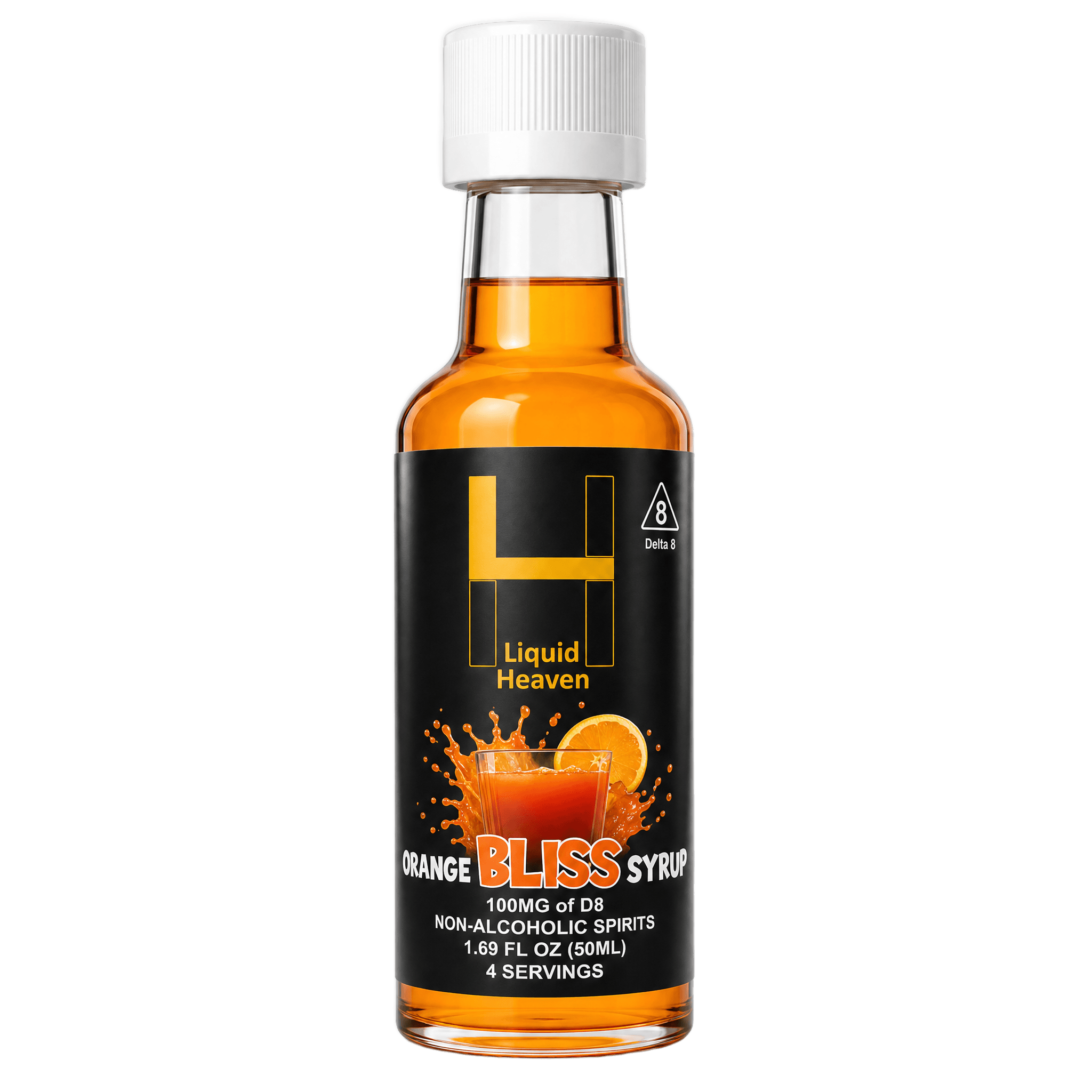 ORANGE BLISS — Liquid Heaven Delta 8 syrup 50ML, 100MG THC bottle